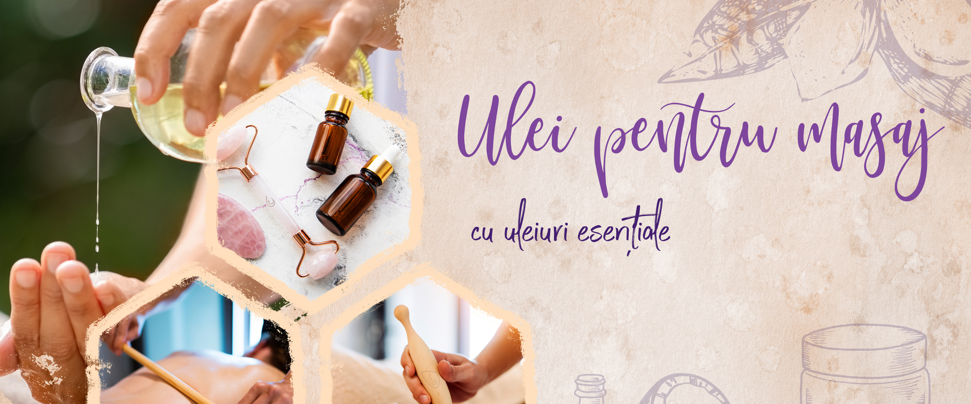 Massage oil with essential oils