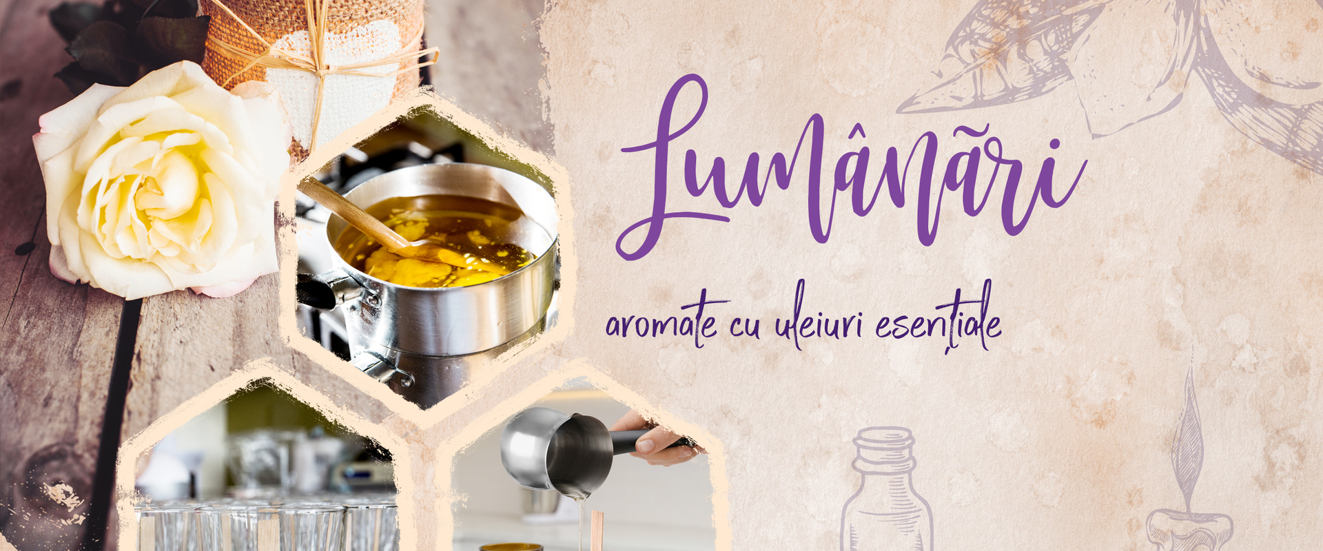 Scented candles with essential oils
